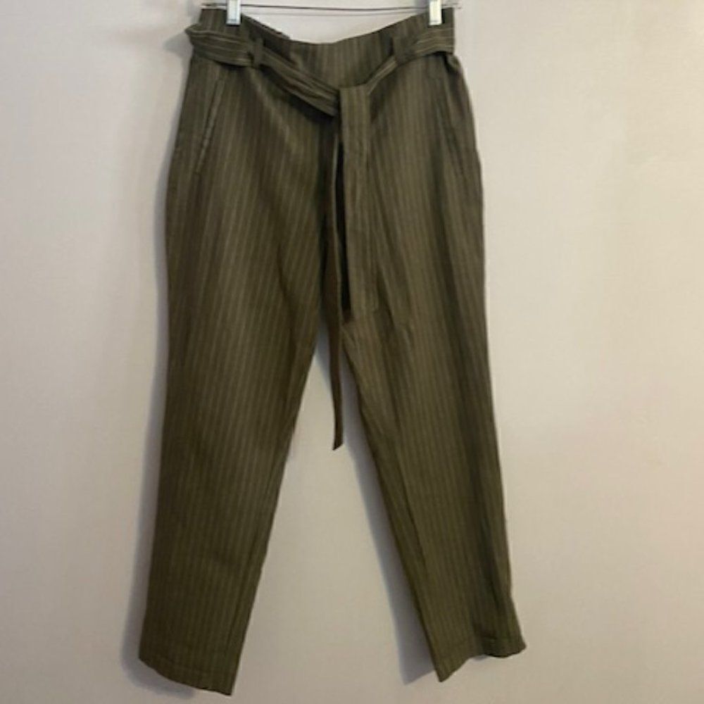 Active USA Green/White pinstripe Ankle pants. size L